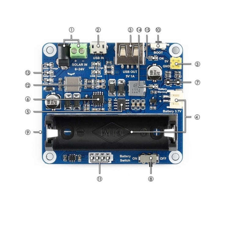 Waveshare Solar Power Management Module for 6V~24V Solar Panel