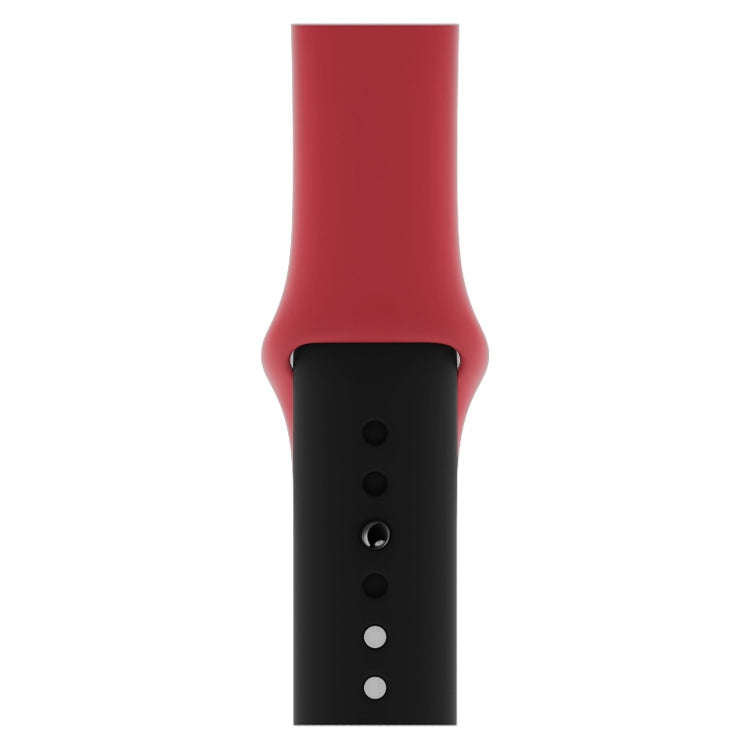 Double Colors Silicone Watch Band for Apple Watch Series 3 & 2 & 1 42mm(Red + Black)