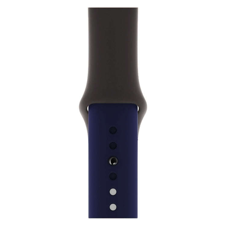 Double Colors Silicone Watch Band for Apple Watch Series 3 & 2 & 1 42mm (Dark Gray+Blue)