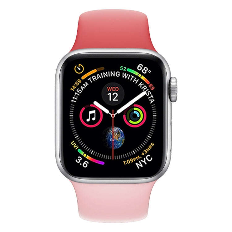 Double Colors Silicone Watch Band for Apple Watch Series 3 & 2 & 1 42mm (Rose Red+Light Pink)