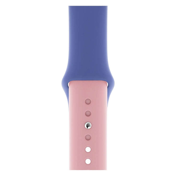 Double Colors Silicone Watch Band for Apple Watch Series 3 & 2 & 1 42mm (Light Blue+Light Pink)