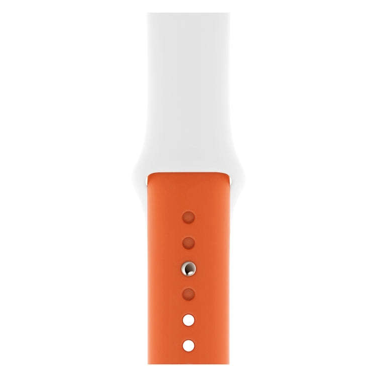 Double Colors Silicone Watch Band for Apple Watch Series 3 & 2 & 1 42mm(White+Orange)