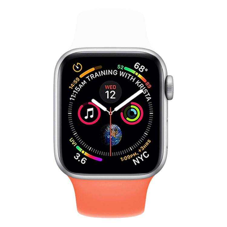 Double Colors Silicone Watch Band for Apple Watch Series 3 & 2 & 1 42mm(White+Orange)
