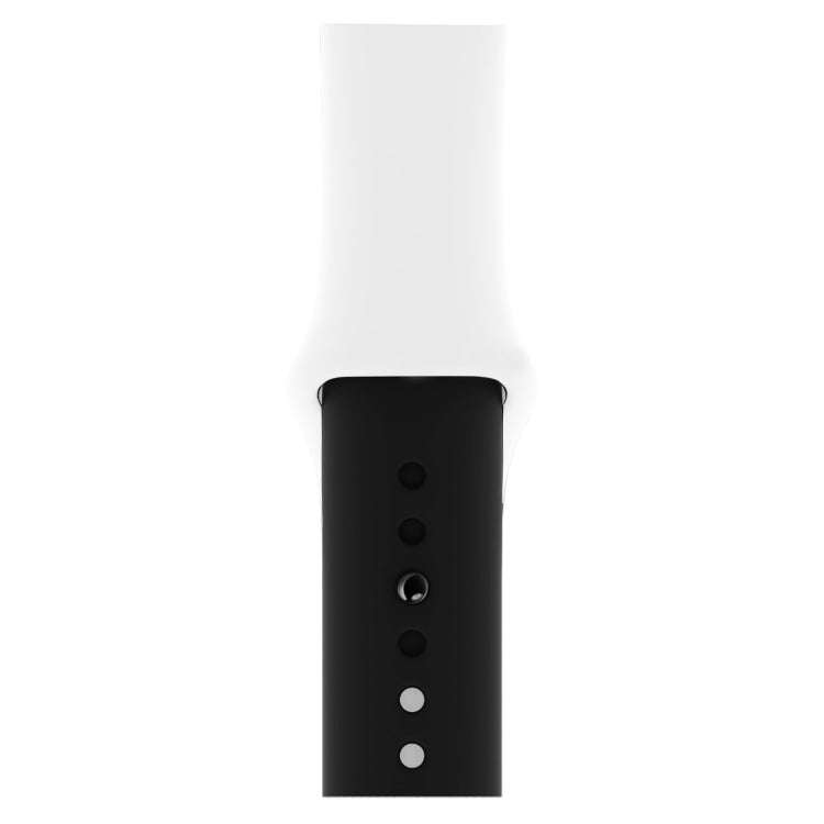 Double Colors Silicone Watch Band for Apple Watch Series 3 & 2 & 1 38mm(White + Black)