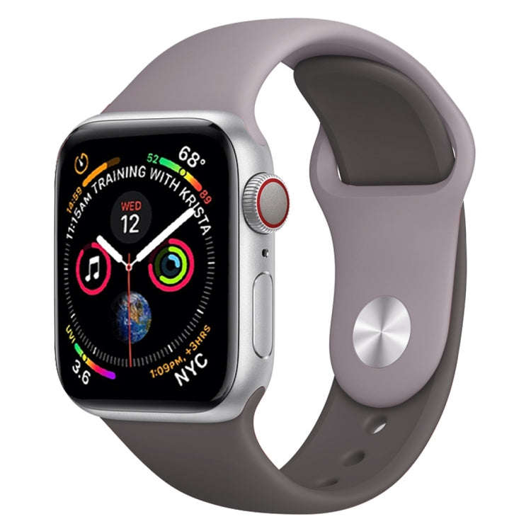 Double Colors Silicone Watch Band for Apple Watch Series 3 & 2 & 1 38mm (Light Grey+Dark Gray)