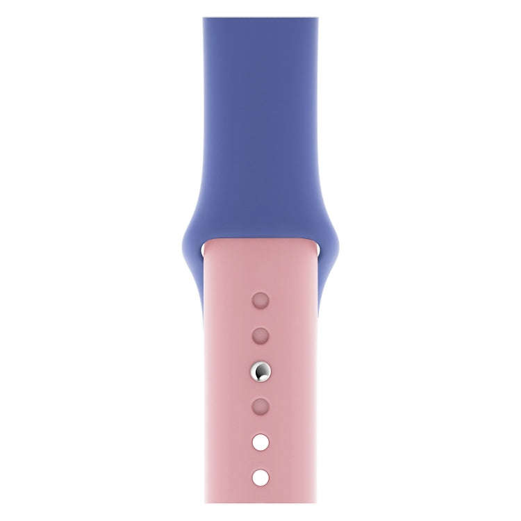 Double Colors Silicone Watch Band for Apple Watch Series 3 & 2 & 1 38mm (Light Blue+Light Pink)