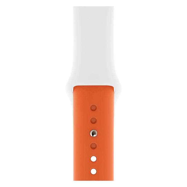 Double Colors Silicone Watch Band for Apple Watch Series 3 & 2 & 1 38mm(White+Orange)