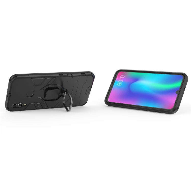PC + TPU Shockproof Protective Case with Magnetic Ring Holder for Huawei Honor 10 Lite (Black)