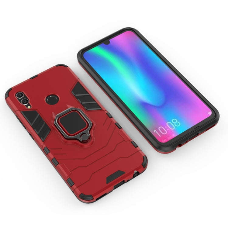 PC + TPU Shockproof Protective Case with Magnetic Ring Holder for Huawei Honor 10 Lite (Red)