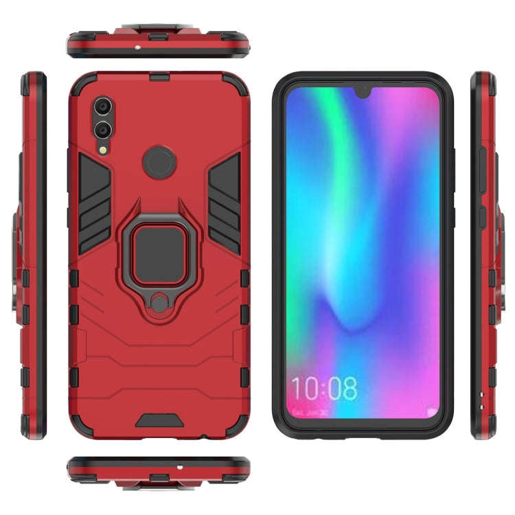 PC + TPU Shockproof Protective Case with Magnetic Ring Holder for Huawei Honor 10 Lite (Red)
