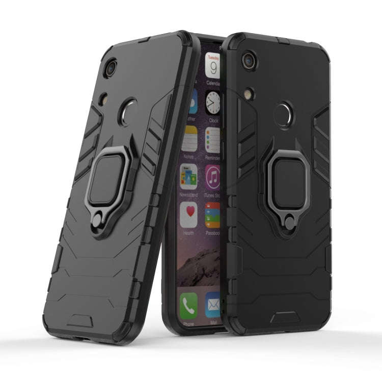 PC + TPU Shockproof Protective Case for Huawei Honor Play 8A, with Magnetic Ring Holder (Black)