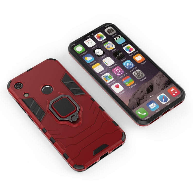 PC + TPU Shockproof Protective Case for Huawei Honor Play 8A, with Magnetic Ring Holder (Red)