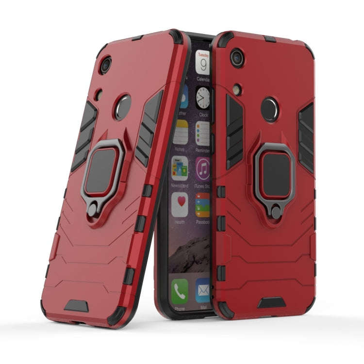 PC + TPU Shockproof Protective Case for Huawei Honor Play 8A, with Magnetic Ring Holder (Red)