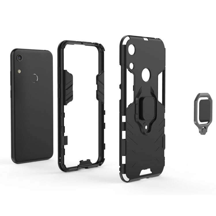 PC + TPU Shockproof Protective Case for Huawei Honor Play 8A, with Magnetic Ring Holder (Red)