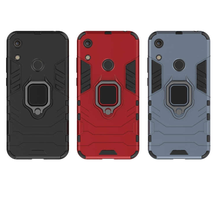 PC + TPU Shockproof Protective Case for Huawei Honor Play 8A, with Magnetic Ring Holder (Red)