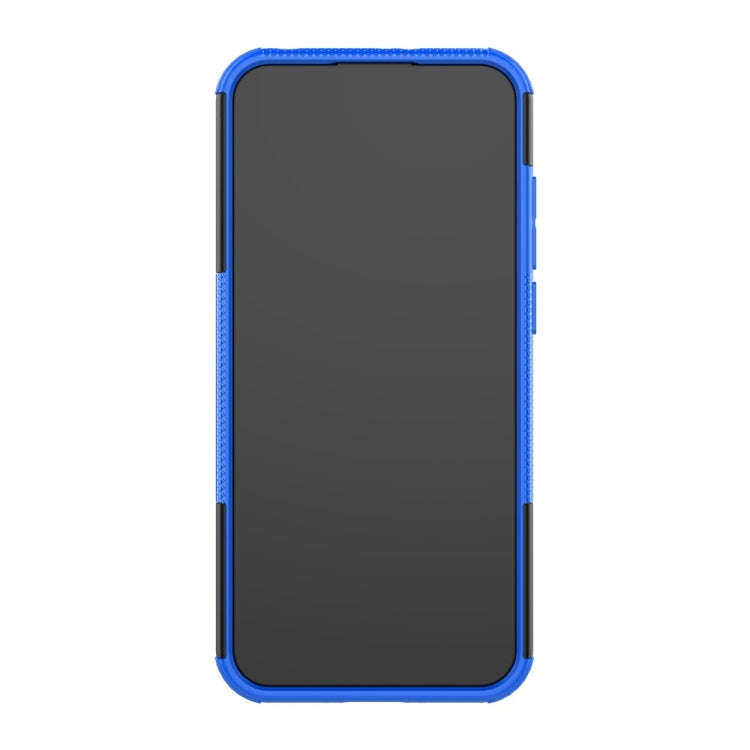 Tire Texture TPU+PC Shockproof Phone Case for Huawei Honor 8A / Y6 2019, with Holder (Blue)