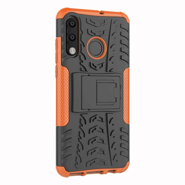 Tire Texture TPU+PC Shockproof Phone Case for Huawei P30 Lite / Nova 4e, with Holder (Orange)