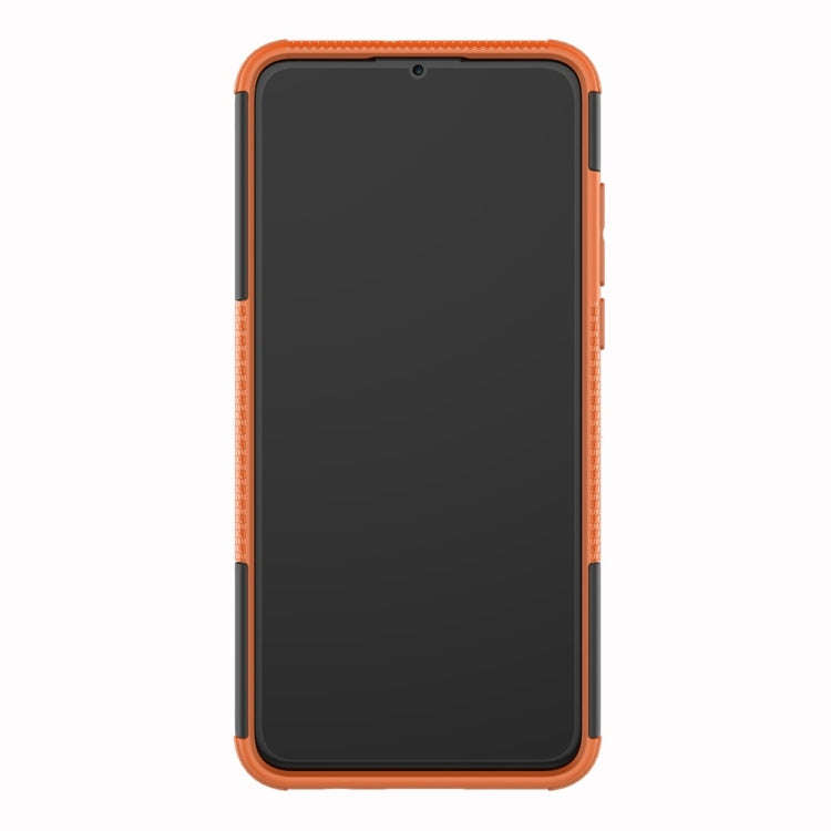 Tire Texture TPU+PC Shockproof Phone Case for Huawei P30 Lite / Nova 4e, with Holder (Orange)