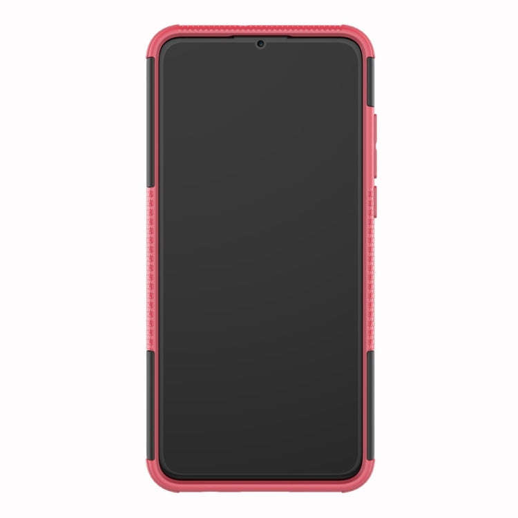 Tire Texture TPU+PC Shockproof Phone Case for Huawei P30 Lite / Nova 4e, with Holder (Pink)