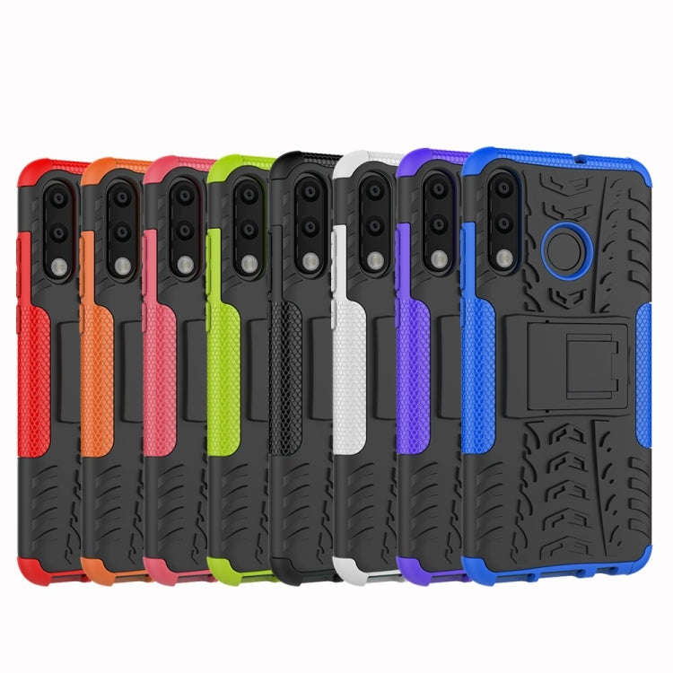 Tire Texture TPU+PC Shockproof Phone Case for Huawei P30 Lite / Nova 4e, with Holder (Pink)