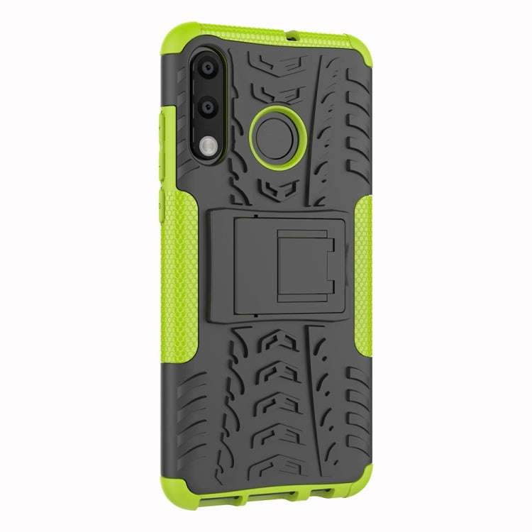 Tire Texture TPU+PC Shockproof Phone Case for Huawei P30 Lite / Nova 4e, with Holder (Green)