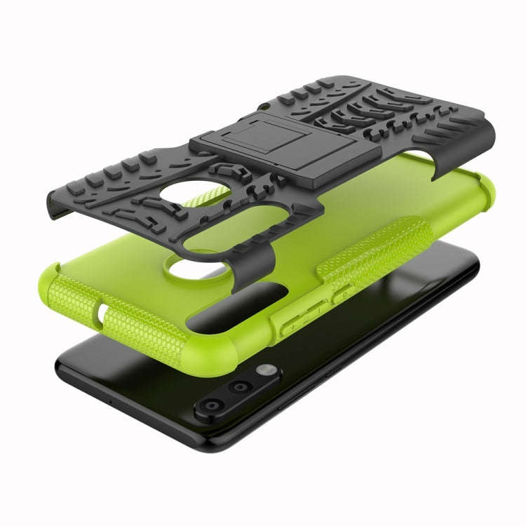Tire Texture TPU+PC Shockproof Phone Case for Huawei P30 Lite / Nova 4e, with Holder (Green)