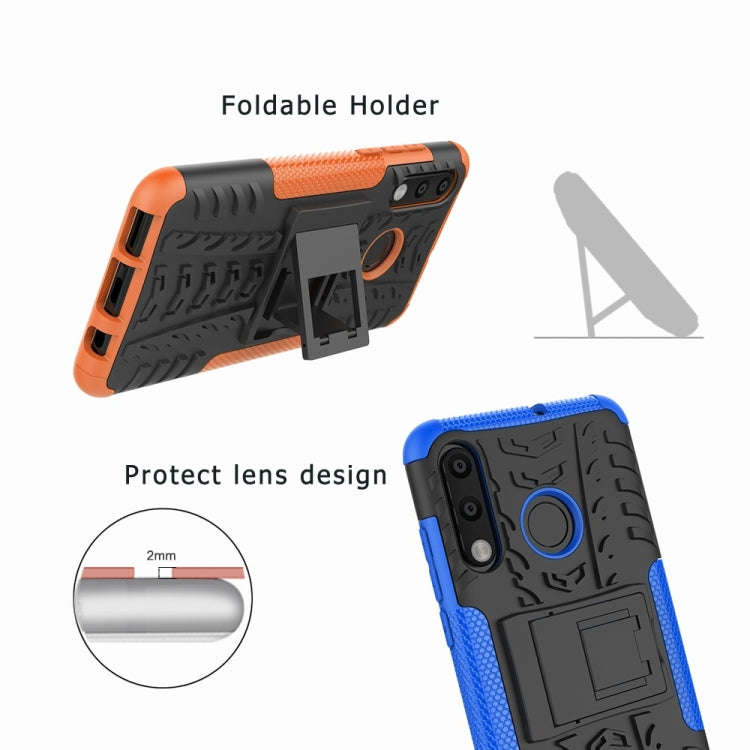 Tire Texture TPU+PC Shockproof Phone Case for Huawei P30 Lite / Nova 4e, with Holder (Green)