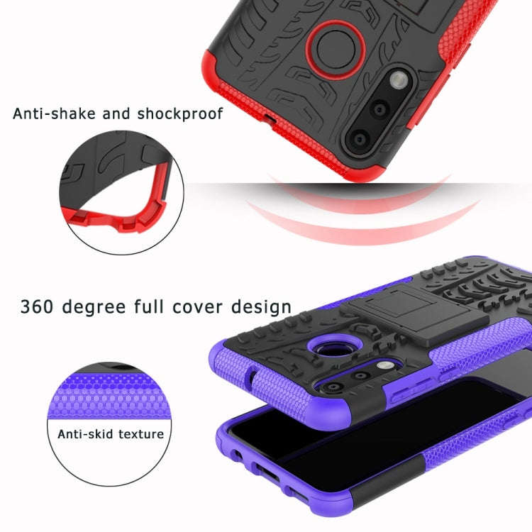 Tire Texture TPU+PC Shockproof Phone Case for Huawei P30 Lite / Nova 4e, with Holder (Green)