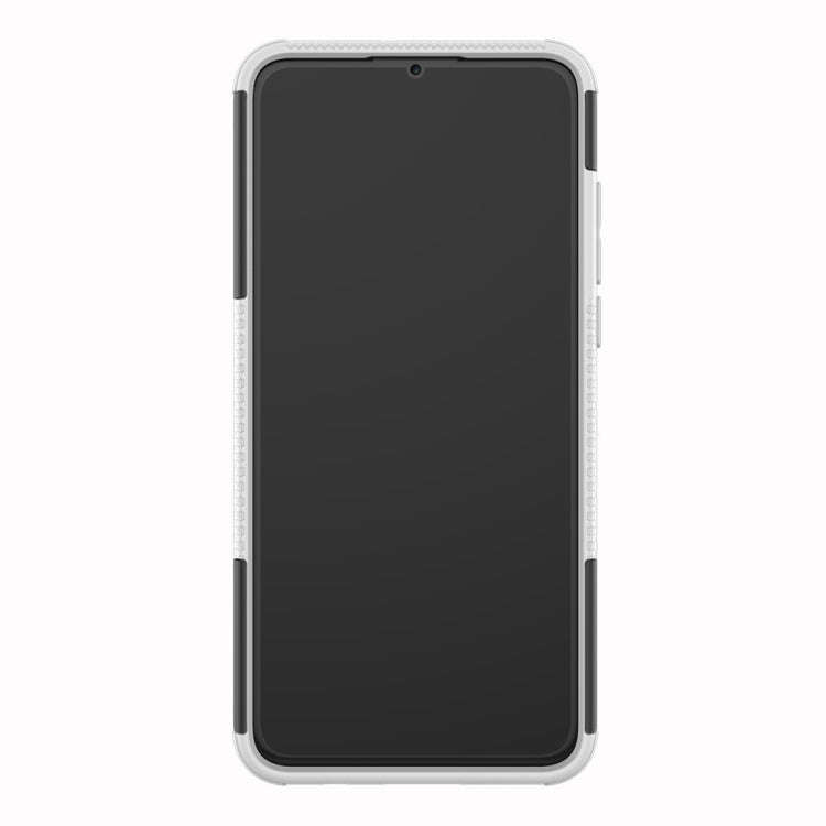Tire Texture TPU+PC Shockproof Phone Case for Huawei P30 Lite / Nova 4e, with Holder (White)