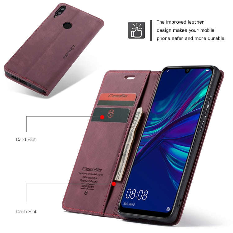 CaseMe Multifunctional Retro Frosted Horizontal Flip Leather Case for Huawei P Smart 2019 /  Hono...