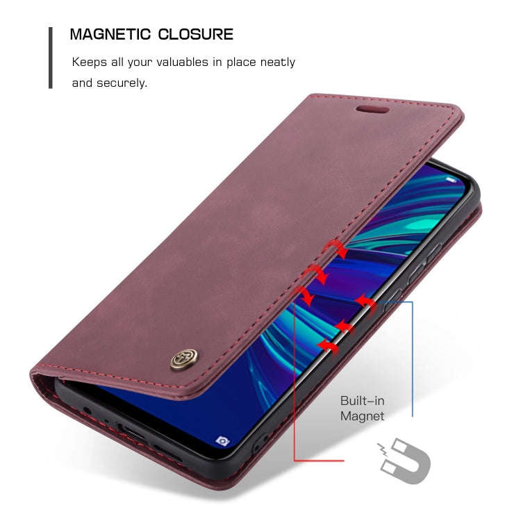 CaseMe Multifunctional Retro Frosted Horizontal Flip Leather Case for Huawei P Smart 2019 /  Hono...