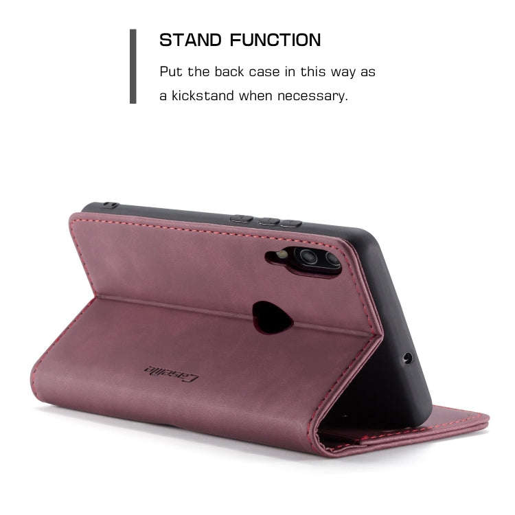 CaseMe Multifunctional Retro Frosted Horizontal Flip Leather Case for Huawei P Smart 2019 /  Hono...