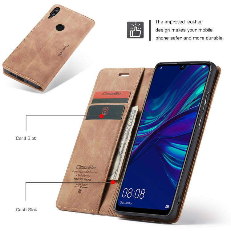 CaseMe Multifunctional Retro Frosted Horizontal Flip Leather Case for Huawei P Smart 2019 /  Hono...