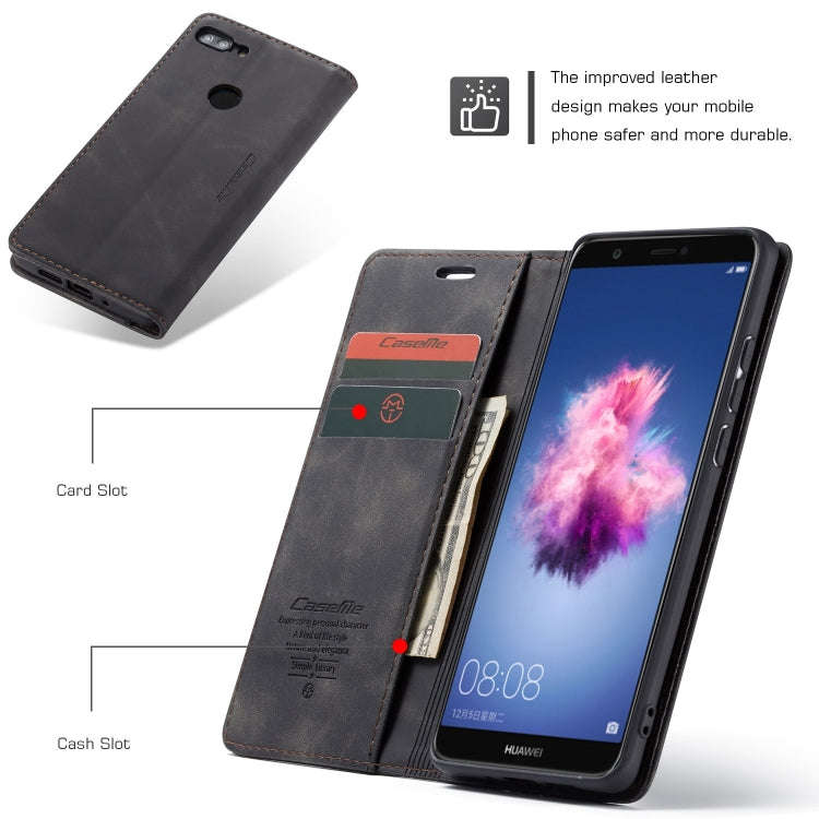 CaseMe Multifunctional Retro Frosted Horizontal Flip Leather Case for Huawei P Smart / Enjoy 7S /...