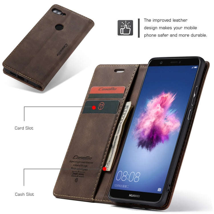 CaseMe Multifunctional Retro Frosted Horizontal Flip Leather Case for Huawei P Smart / Enjoy 7S /...