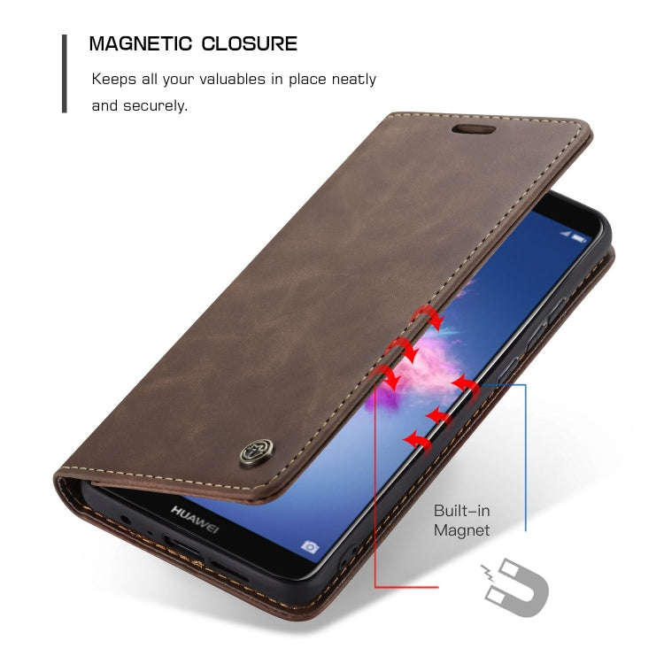 CaseMe Multifunctional Retro Frosted Horizontal Flip Leather Case for Huawei P Smart / Enjoy 7S /...