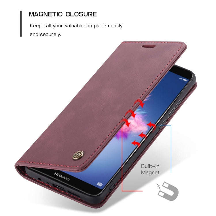 CaseMe Multifunctional Retro Frosted Horizontal Flip Leather Case for Huawei P Smart / Enjoy 7S /...