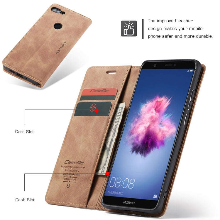 CaseMe Multifunctional Retro Frosted Horizontal Flip Leather Case for Huawei P Smart / Enjoy 7S /...