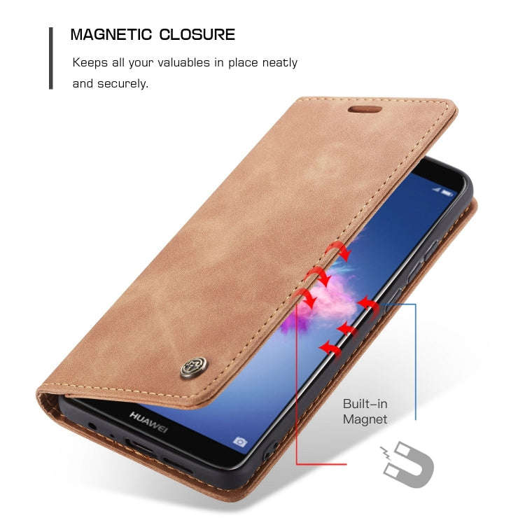 CaseMe Multifunctional Retro Frosted Horizontal Flip Leather Case for Huawei P Smart / Enjoy 7S /...
