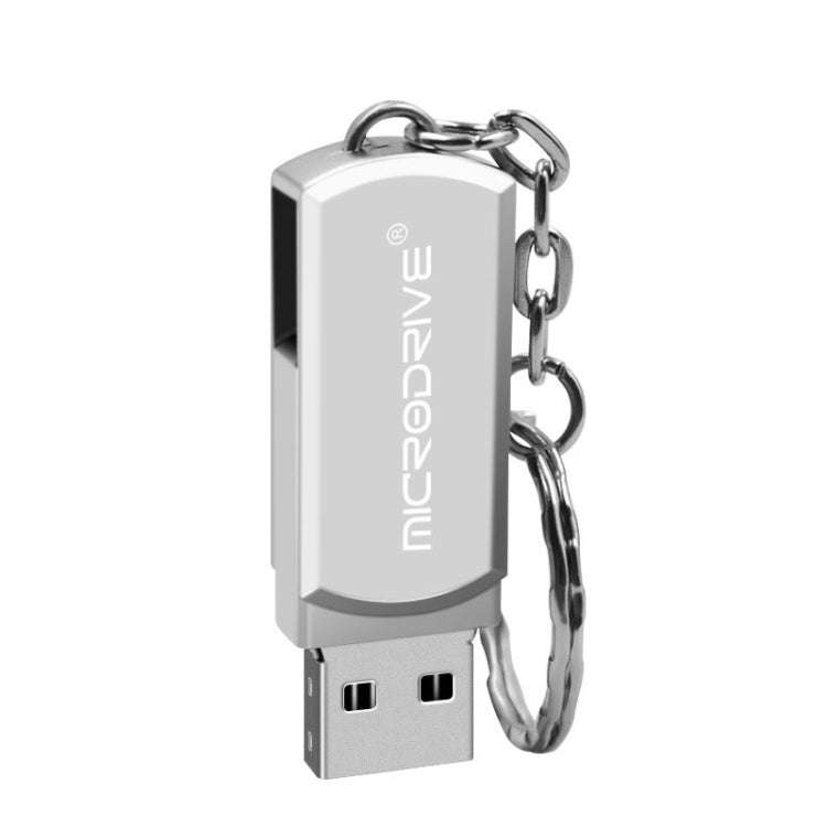 MicroDrive 64GB USB 2.0 Creative Personality Metal U Disk with Keychain (Silver)