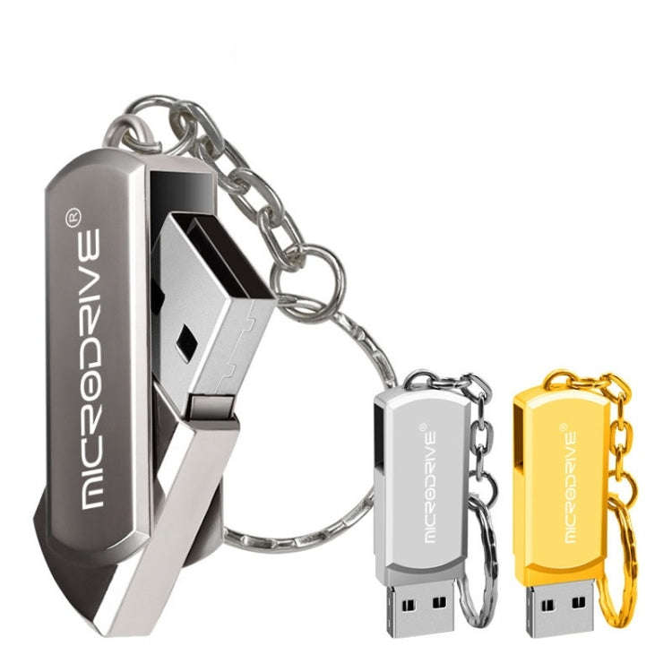 MicroDrive 64GB USB 2.0 Creative Personality Metal U Disk with Keychain (Silver)