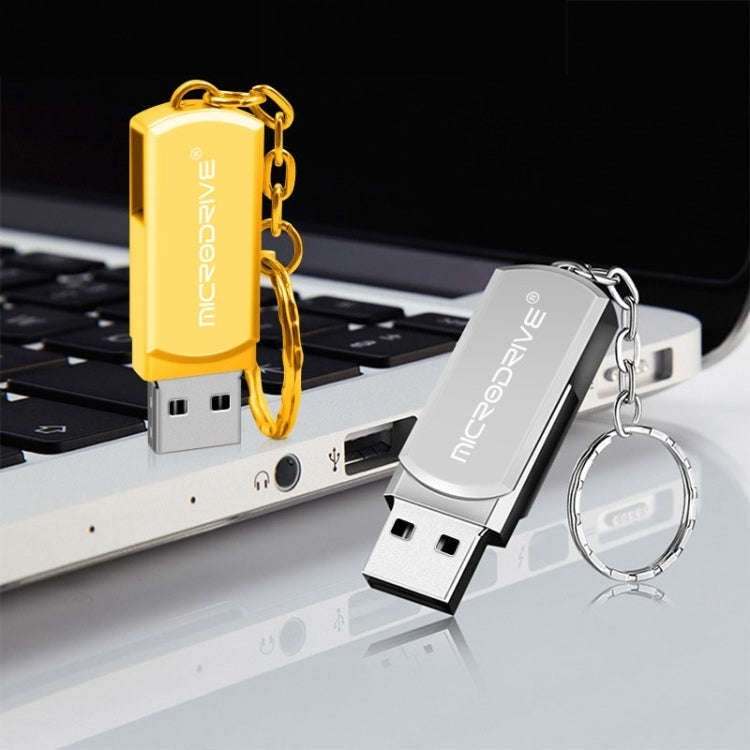 MicroDrive 128GB USB 2.0 Creative Personality Metal U Disk with Keychain (Silver)
