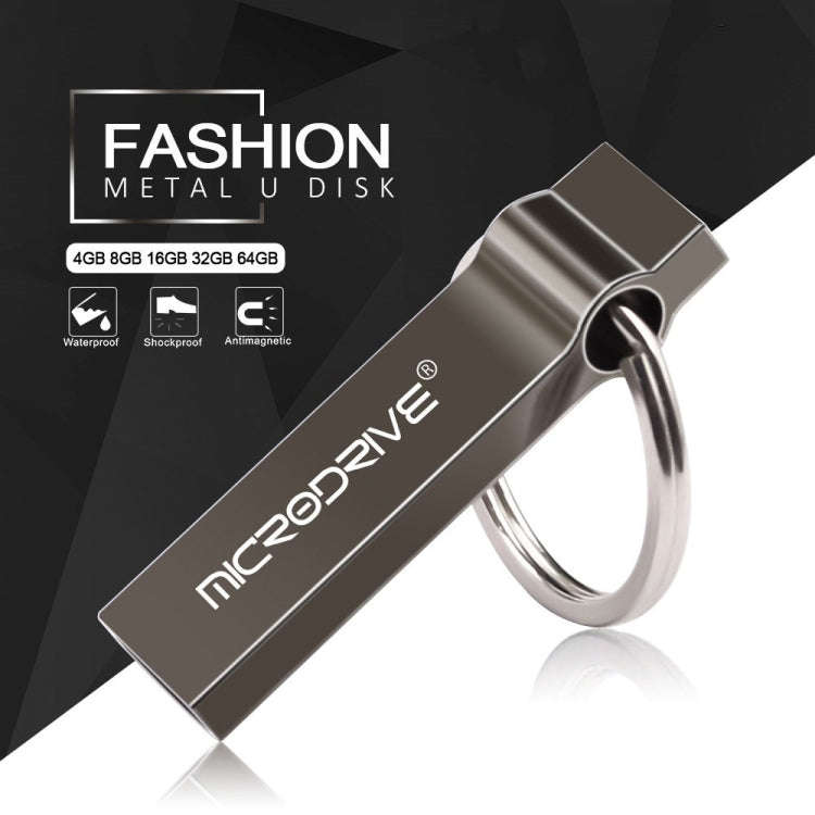 MicroDrive 4GB USB 2.0 Metal Keychain U Disk (Black)