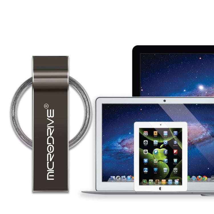 MicroDrive 8GB USB 2.0 Metal Keychain U Disk (Grey)