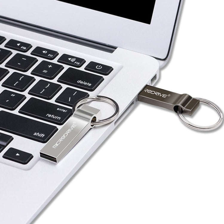 MicroDrive 128GB USB 2.0 Metal Keychain U Disk (Grey)