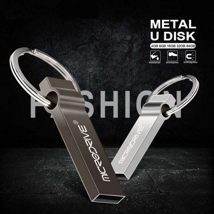 MicroDrive 128GB USB 2.0 Metal Keychain U Disk (Grey)