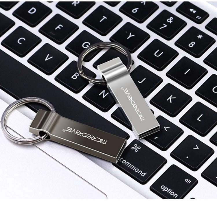 MicroDrive 128GB USB 2.0 Metal Keychain U Disk (Grey)