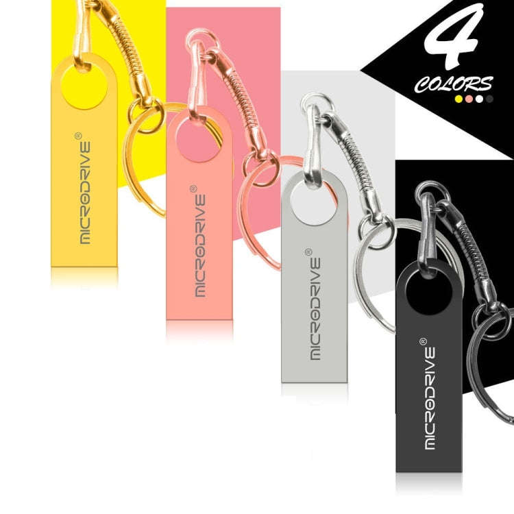 MicroDrive 128GB USB 2.0 Metal Waterproof High Speed U Disk(Pink)