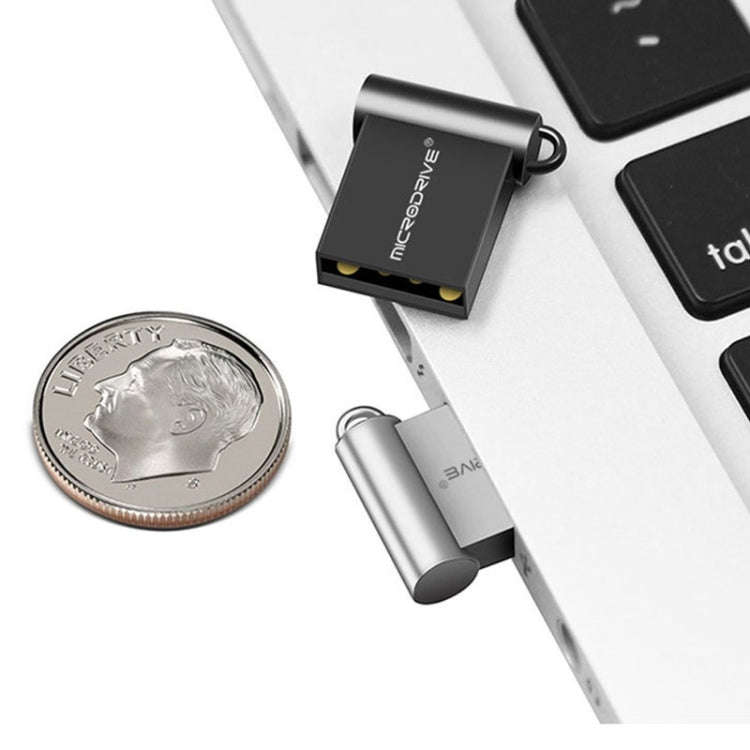 MicroDrive 32GB USB 2.0 Metal Mini USB Flash Drives U Disk (Black)