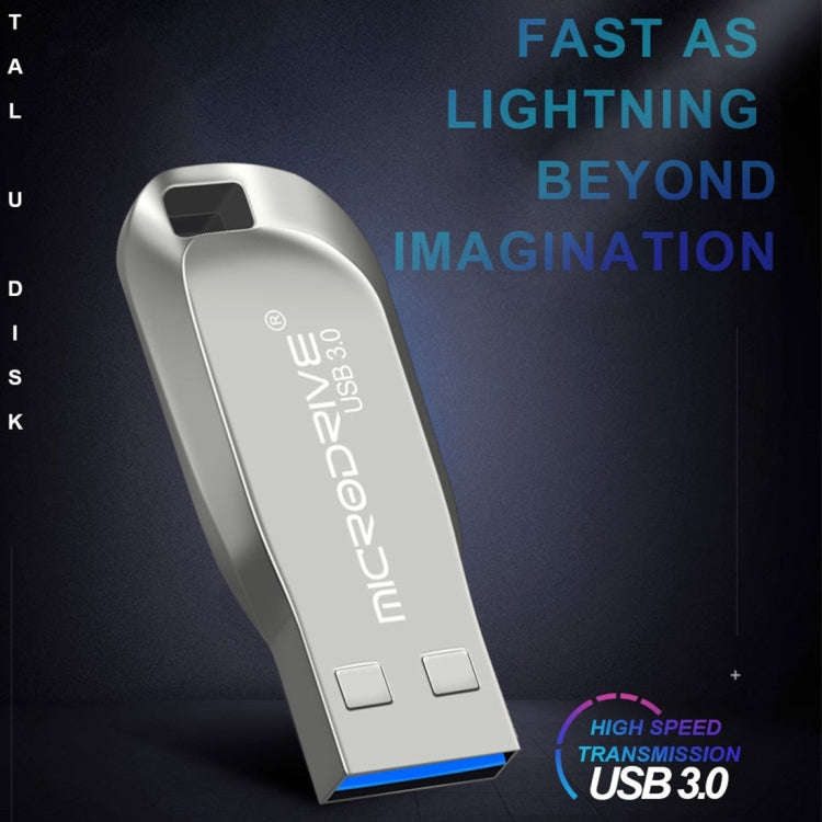 MicroDrive 64GB USB 3.0 Fashion High Speed Metal Rotating U Disk (Grey)